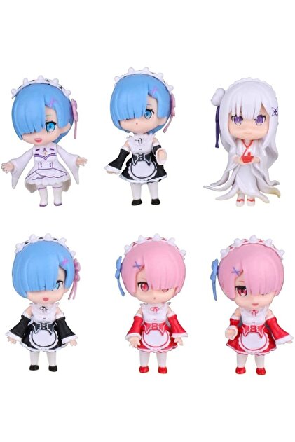 karinabest Anime Figür Rem Re Zero 6'lı Paket 10 Cm Pvc Action