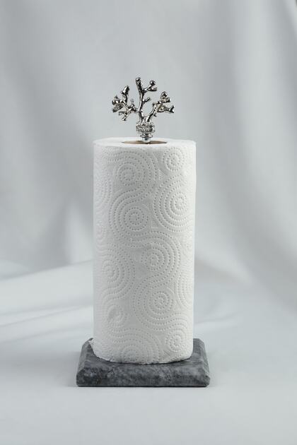 Marble Roll Paper Towel Holder Silver, Metal Profile Rod