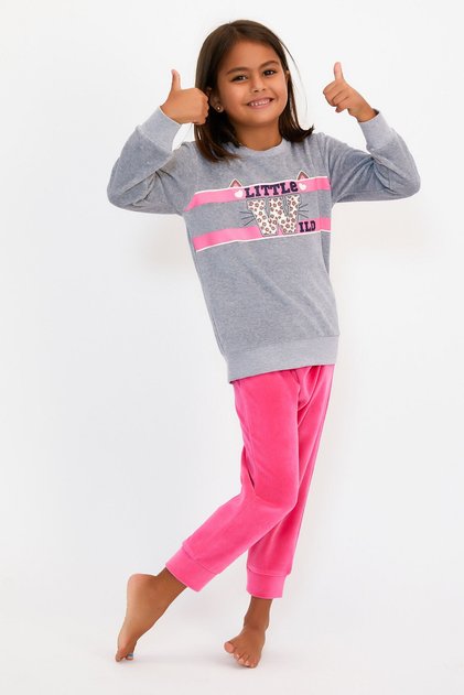 Little Wild Grimelange Girls' Velvet Tracksuit Set
