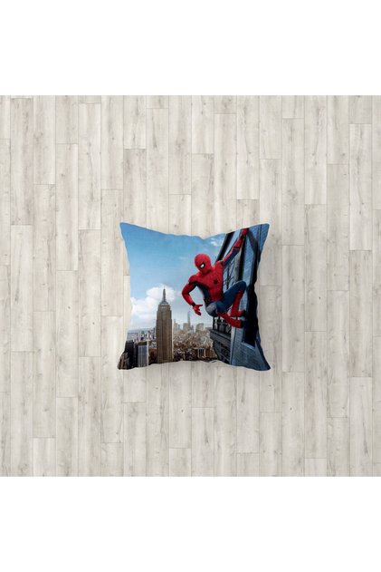 Spiderman Spider Man Patterned Children's Room 3-Piece Throw Pillow Cover Tlakr-102