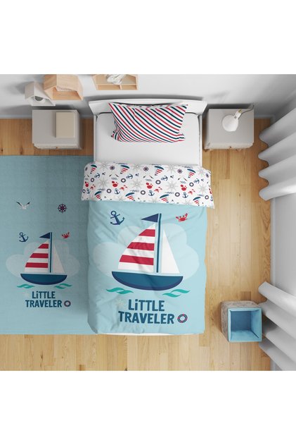 Children's Room Digital Printed Single Duvet Cover Set Without Sheets 160X220Cm with Rainbow Figure