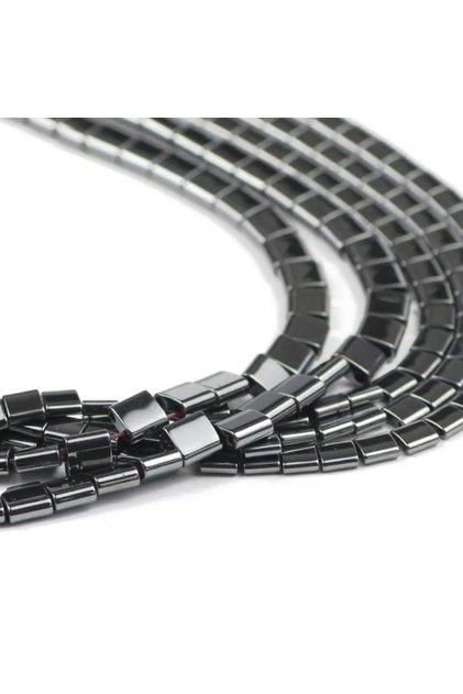 Hematite Square Double Hole Bracelet Necklace Design