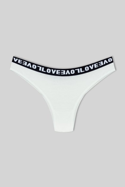 White Love Elastic Brazilian Women's Panties
