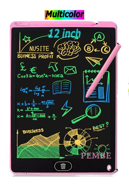 12 Inc Büyük Boy Renkli Dijital Kalemli Çocuk Yazı Çizim Writing Grafik Not Yazma Eğitim Tableti