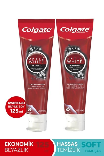 Optic White Aktif Kömür Beyazlatıcı Diş Macunu 125 Ml X 2 Adet