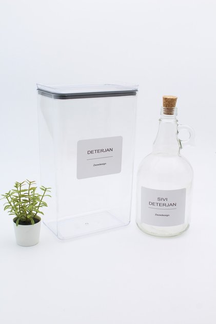 Decorative Storage Container 2.9 Liters - (DETERGENT-LIQUID DETERGENT 1 LITER)