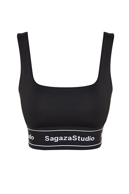 Trendyolmilla X Sagaza Studio Siyah Destekli Toparlayıcı Kare Yaka Trendyolmilla X Sagaza Studio Siyah Destekli Toparlayıcı Kare Yaka