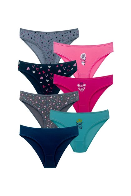 Cotton Colorful Printed Women's Panties 7-Pack