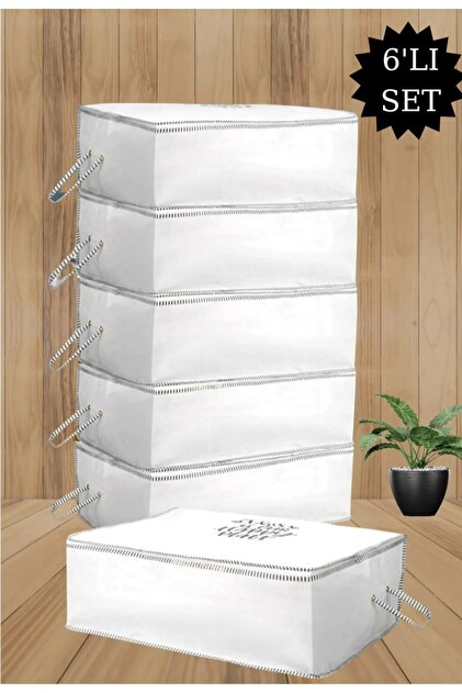 Smyak 6'lı Set Sandık Tipi Yastık Yorgan Saklama Hurcu 75 X 45 X