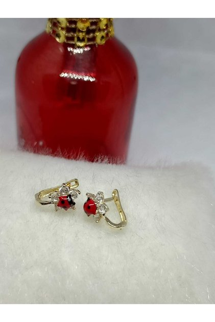 14 Ayar Taşlı Çocuk Küpesi