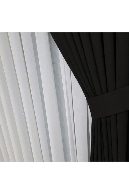 Diamond Double Wing Black Rhinestone Textured Sparse Pleated Plain Island Background Curtain Plain 100x250