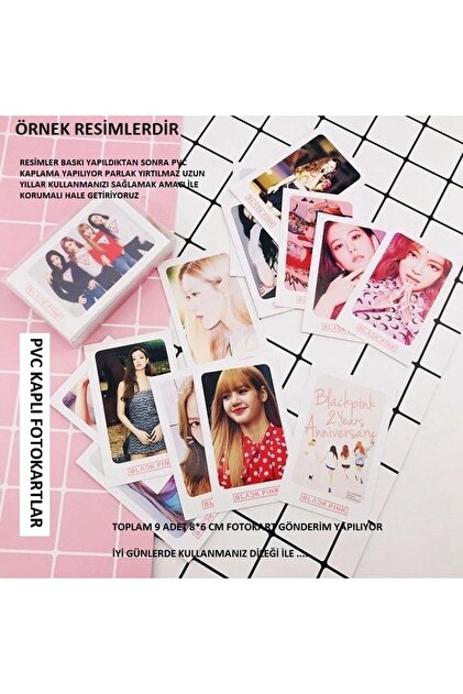 Genel Markalar Blackpink-twice-bts Fotokart 9 Adet Kesilmiş 8*6 Cm
