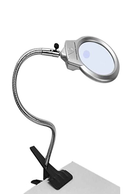 Microcase Masaüstü Mandallı Ledli Aydınlatma 5x Büyütme Büyüteç