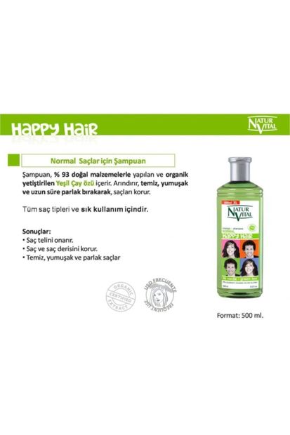 Natur Vital Happy Normal Saçlar Doğal Şampuan 500ml - 2