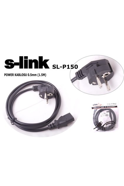 SL-P150 1.5mt 0.50mm Uyumlu Power Elektrik Kablosu Siyah Güç Kablosu