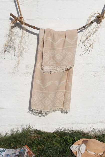 100% Cotton 90x180 Peshtemal Beach Towel Ethnic Pattern Jacquard