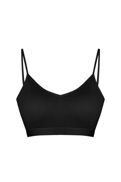 Women's Bustier with Black Corded Thin Straps and Pads