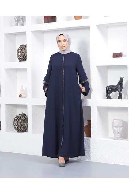 Double Arm Stoned Navy Blue Ferace