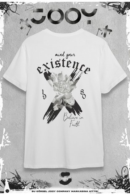 Existence Design White Oversize T-shirt