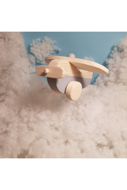 Handmade Wooden Toy Airplane, Educational, Creative, Vintage Natural and Safe Wooden Baby Toy