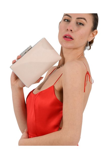 Light Skin Nude Color Matte Leather Skin Leather Evening Bag Evening Bag Engagement Wedding Bag