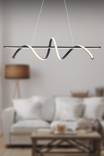 Pane Siyah Modern Led Avize Beyaz Işık Salon Mutfak Oda Hol Ledli Avize Yemek Masası Led Avize