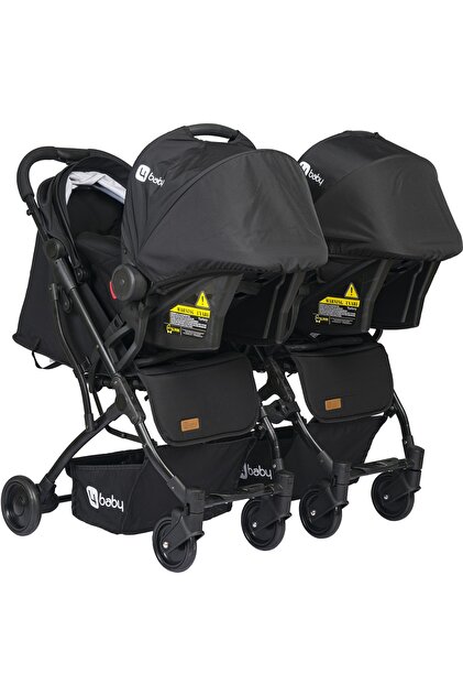 4 Baby Drone Sky Kabin Travel Ikiz Bebek Arabası Black/black