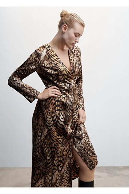green emerald velvet dress Dreamy Day Ruffle Trim Maxi Dress Leopard main image 1