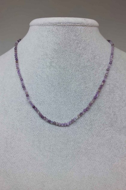 Amethyst Stone 2.5mm Necklace (FIXED CLIP)