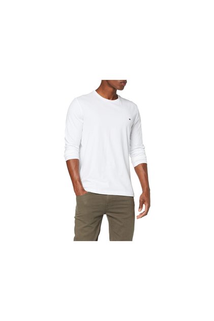 MW0MW10804 STRETCH SLIM FIT TRIČKO S DLOUHÝM RUKÁVEM YBR Bílé