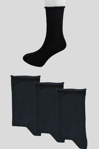 Men's 3 Pairs Cotton Elastic Socks Seamless Toe