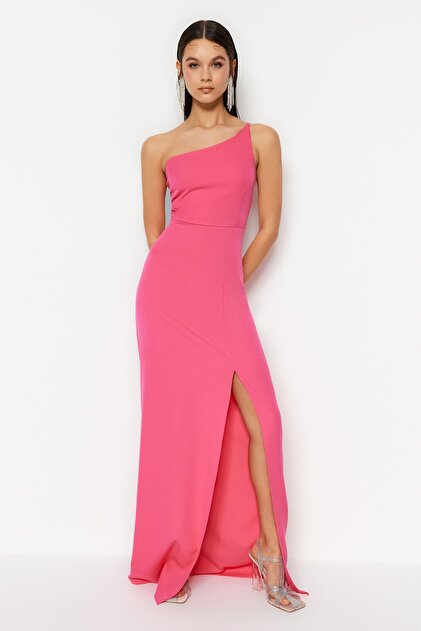 Trendyol Collection Fuchsia Long Woven Evening Dress - TPRSS23AE00133-  Trendyol