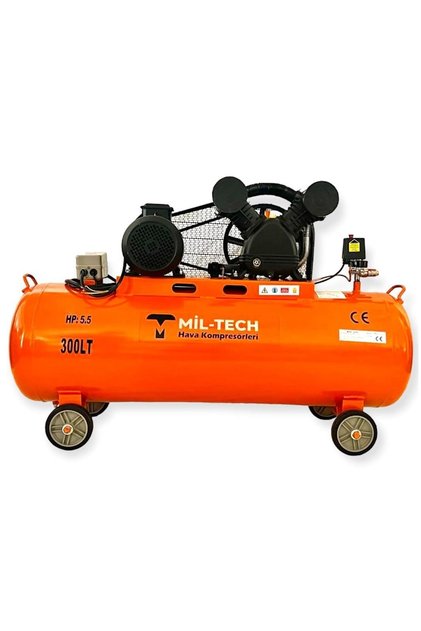 300 Litre 5.5 Hp 8 Bar 2x90 Çift Kafa Hava Kompresörü - 2 Yıl Garanti