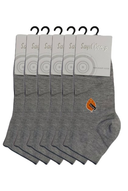Men's Gray Short Modal Booties Socks 6 Pairs