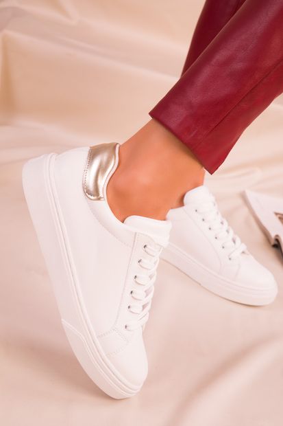 SOHO Beyaz-Altın Kadın Sneaker 14395 - 1