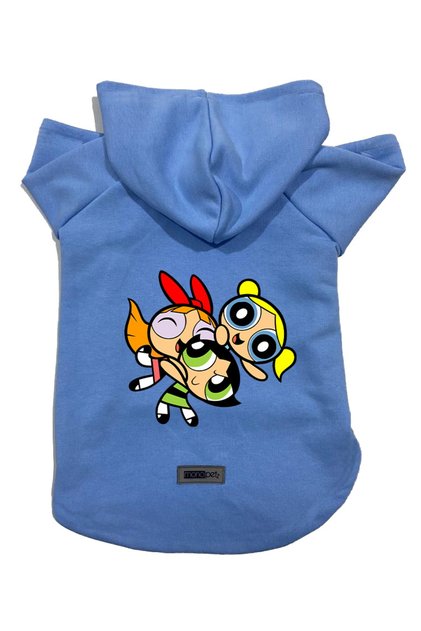 Hooded Fleece Sweatshirt Dog And Cat Outfit & Dress - Blue Power Puff Girls