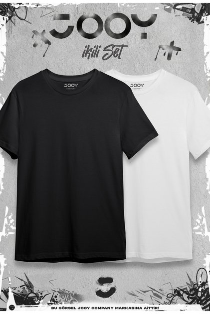 Ασπρόμαυρο Oversize Tshirt Advantage Πακέτο Σετ 2 τεμ