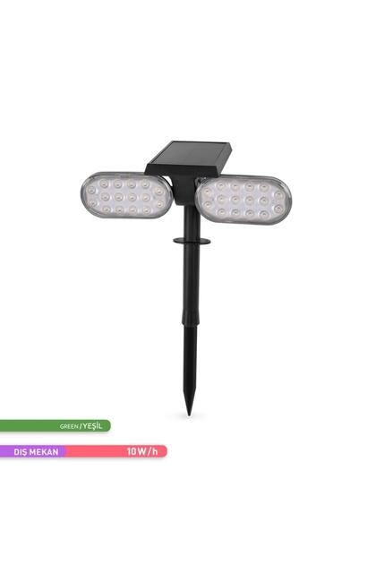 Solar Led Kazıklı Çim Armatürü Güneş Enerjili Bahçe Duvar Aydınlatması Yeşil Renk
