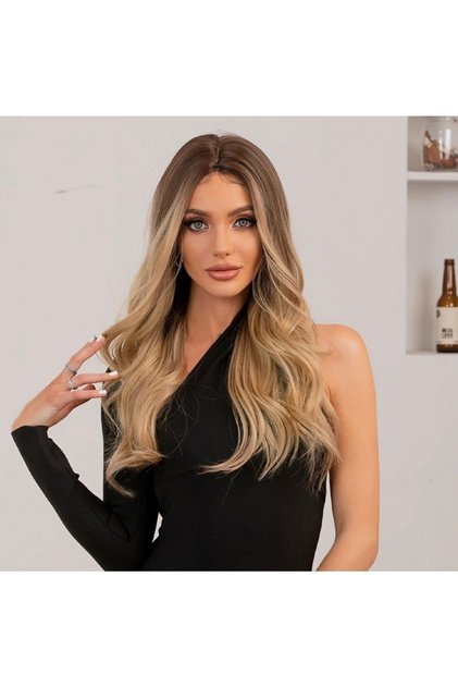 Exclusive Luxury Kumral Altın Sarısı Perçemsiz Peruk