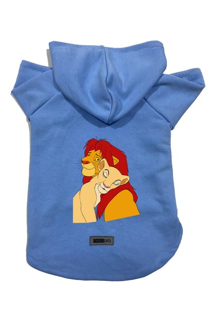 Hooded Fleece Sweatshirt Dog and Cat Outfit & Dress - Blue Lion King - Size S