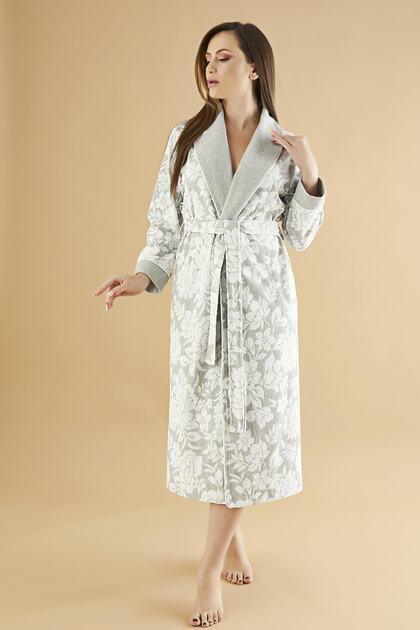 Jakarlı Lakoste Bambu Cotton Sabahlık