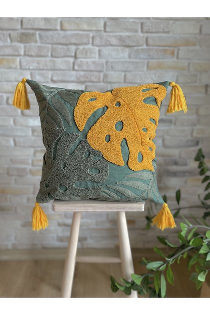 Single Premium Punch Embroidered Throw Pillow Cover