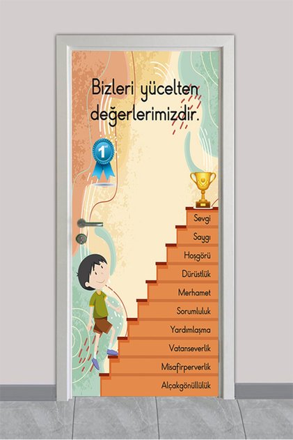 Okul Kapı Giydirmeleri - Bizleri Yücelten Değerlerimizdir