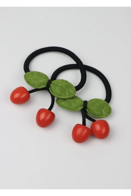 Girl's Set of 2 Cherry Elastic Buckles