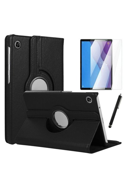 Lenova M10 Hd Uyumlu Tb-x306f Kılıf Dönebilen Standlı Tablet Kılıfı + Ekran Koruyucu + Kalem