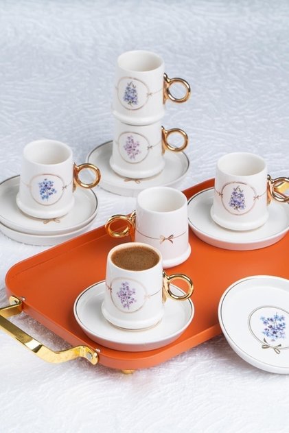 Wild Rose Set of 6 Porcelain Coffee Cups 11825