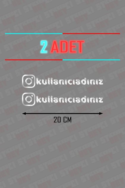 2 Pieces Chrome 20 cm Instagram Logo Username Vehicle Butterfly Glass Sticker Label Foil Cut
