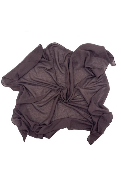 Mio Jazz Yüksek Kalite Overloklu Pamuklu Koyu Kahverengi Yazma Eşarp 100x100cm Cazz
