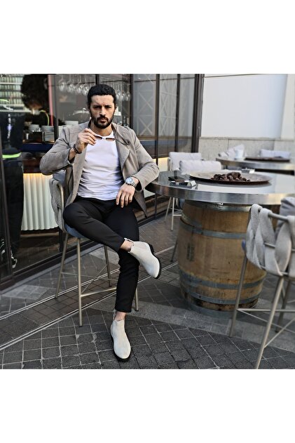 Gustavo Erkek Bej Hakiki Süet Deri Rahat Bot