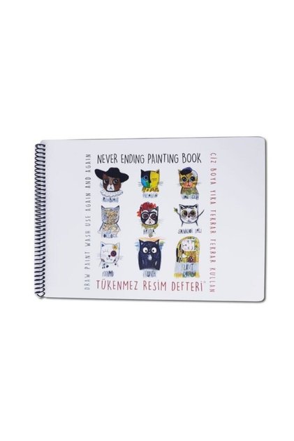 Ballpoint Painting Notebook - 1 Painter Cats 35X50 cm